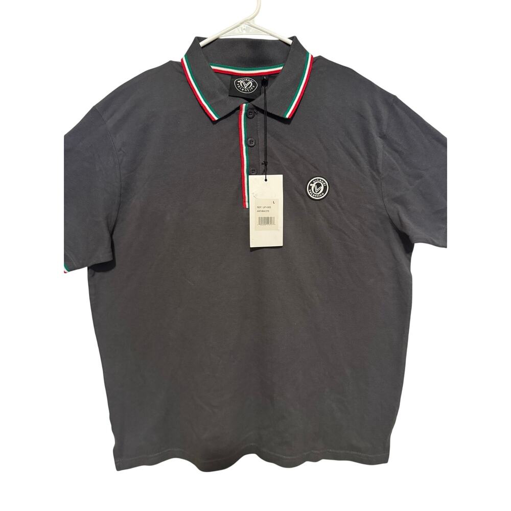 Valentino Orlandi UFI-005 Polo Shirt Men's Color Black Size Large New with Tags